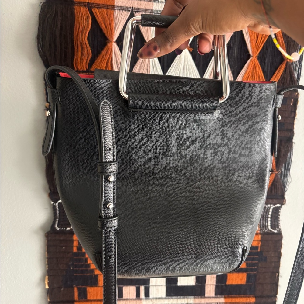 Witchery Black Shoulder Bag with Silver Handles